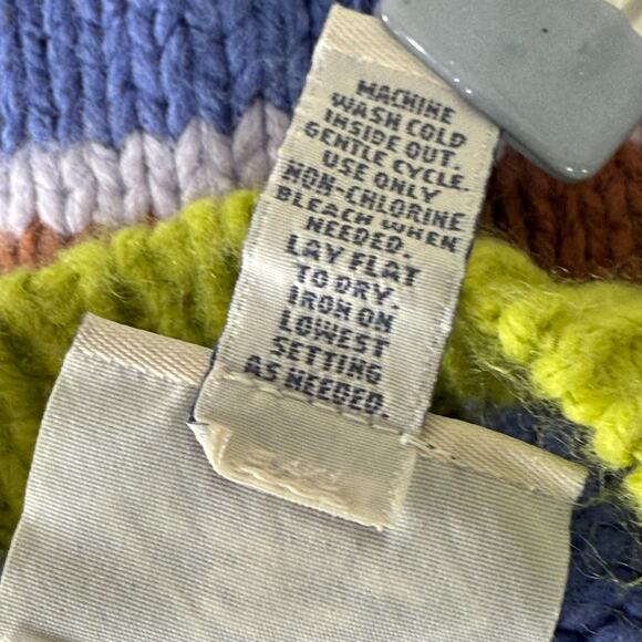 90s Y2k Cable Knit Stripe Pullover Sweater Whimsy Twee Fairy Grunge Whimsigoth M - Picture 5 of 5